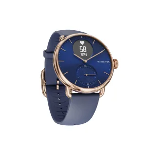 Withings ScanWatch Ziffernblatt blau [inkl. Kunststoffarmband blau] 38mm Edelstahlgehäuse rosegold