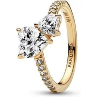 Pandora Fingerring Pandora Doppel-Herz Funkelnder Ring 161198C01 Damenring
