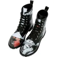 DOGO Long Boots Schnürstiefel Go Back To Being Yourself Black Damen Schnürboots Handgefertigt