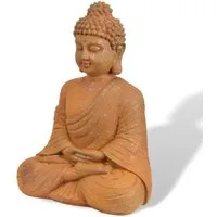Aubaho Dekoobjekt Figur Buddha aus Eisen Garten Rost Eisenfigur Skulptur Antik-Stil