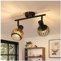 Nettlife Deckenstrahler 1/2/3flammig Schwarz Retro E14 Wandlampe Industrie Deckenspot, ohne Leuchtmittel, Käfiglampe aus Metall Wandspot für Schlafzimmer Flur