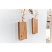 Living Oak Wanddekoobjekt Wandvase Eiche Holz (2 St)