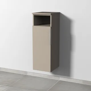Sanipa 3way Mittelschrank mit 1 Tür und 1 offenem Fach, Sandgrau-Matt, UF13067 UF13067