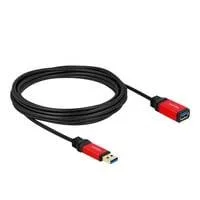 USB 3.2 Gen 1 Verlängerungskabel, USB-A Stecker > USB-A Buchse schwarz/rot, 5 Meter, SuperSpeed