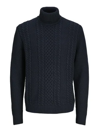 JACK&JONES - JJPAUL KNIT ROLL NECK sky captain - Gr. - S