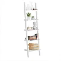 SoBuy Leiterregal FRG17, Wohnzimmer, Schlafzimmer, Küche, Standregal Bücherregal Badregal Wandregal mit 5 Ebenen
