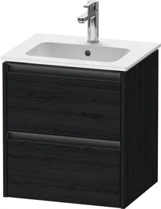 Duravit Ketho.2 Waschtischunterbau wandhängend Eiche Schwarz Matt 510x420x549 mm - K25261016160000 K25261016160000