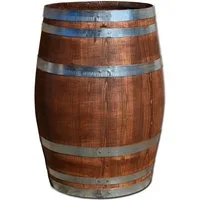 Temesso Stehtisch 100 oder 150 Liter - Holzfass palisander - geschlossen als Stehtisch