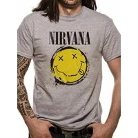 Nirvana Print-Shirt NIRVANA T-SHIRT Herren grau oder Schwarz L XL XXL