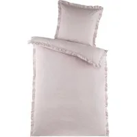 stofftraum Bettwäsche Set Mikrofaser 135x200 Design pure romantic Samtrose, Mikrofaser, 2 teilig, Sommer Geschenke Idee Frauen Männer weich sale Reißverschluss Partner