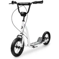 HyperMotion Scooter Roller VIVA 12, aufblasbare Räder 30 cm, Weiß