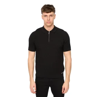 Duck and Cover - "Danvers" Poloshirt für Herren, mit kurzem Reißverschluss, Jerseyware (Schwarz)