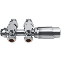 SONNI Heizkörperthermostat Multiblock Set für Heizkörper Thermostat Anschlussarmatur, mit Thermostatkopf , 50mm G 1/2"