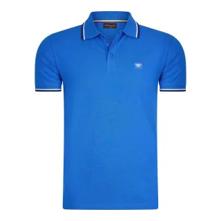 Polo Applique Pique von Cappuccino Italia in der farbe Blau.