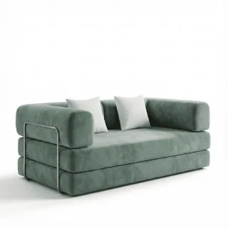 Coco Living Schlafsofa, Salbeigrün, Textil, 2-Sitzer, Rechteckig, 180x70x100 cm, Wohnzimmer, Sofas & Couches, Schlafsofas