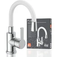 Eisl Waschtischarmatur Flexo energiesparender Wasserhahn, Mischbatterie Waschbecken, in Weiß/Chrom