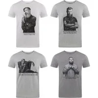 riverso T-Shirt Herren Fotoprintshirt RIVHarald Regular Fit (4-tlg) Kurzarm Tee Shirt mit Rundhalsausschnitt aus 100% Baumwolle