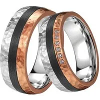 DOOSTI Trauring Schmuck Geschenk Edelstahl Trauring Ehering Partnerring LIEBE, wahlweise mit oder ohne Zirkonia