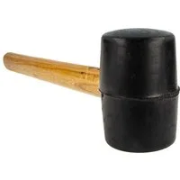 EUROTOOLS Hammer Gummihammer Ø 60 mm 480 Gramm, mit Holzgriff