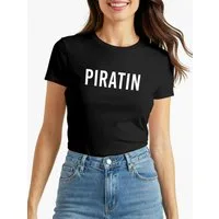 MoonWorks Print-Shirt Damen T-Shirt Piratin Fasching Karneval Fastnacht Faschings-Shirt mit Print