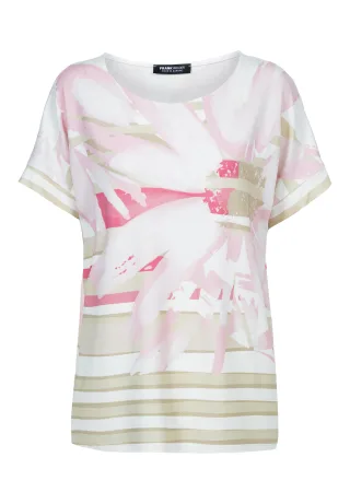 FRANK WALDER - Shirt SUNSET IN PINK mit Ärmelumschlag pink blush/ecru - Gr. - 46
