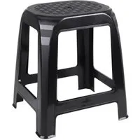 Spetebo Tritthocker aus Kunststoff in schwarz - 46 x 41 cm - Küchen und Badezimmer Hocker (Kunststoff Hocker, 1 St., Sitzhocker), fester Stand auf 4 Füßen