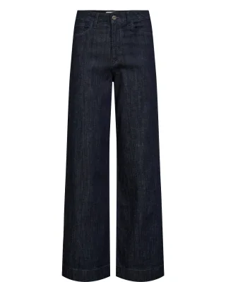 Nümph - NUPARIS PANT LONG DARK DENIM BLUE dark denim blue - Gr. - 36