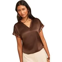 Love & Roses T-Shirt Love & Roses T-Shirt mit Satin-Front, Regular (1-tlg)