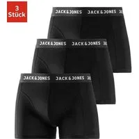 Jack & Jones Boxer JACANTHONY im 3er Pack mit Logo-Bund und weichem Griff (Packung, 3-St) unifarben mit Farbeinsatz, modisch, eng anliegend, Baumwollmischung