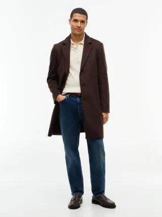 NY WOOL MIX COAT Chocolate - Gr. - M