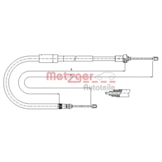 Metzger Handbremsseil hinten links Renault Modus
