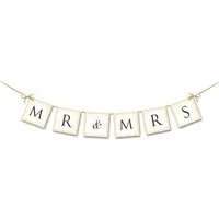 partydeco Girlande Hochzeitsbanner Banner Hochzeit Dekoration Türbehang Hochzeit Deko