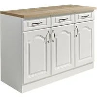 wiho Küchen Unterschrank Linz 120 cm breit, in Landhaus-Optik