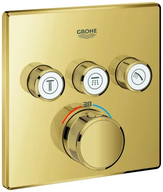 GROHE Thermostat Grohtherm SmartControl 29126 eckig FMS 3 Absperrv. cool sunrise, 29126GL0 29126GL0