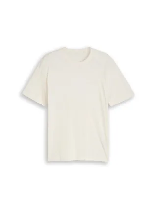 Tom Tailor - T-Shirt in Melange-Optik gardenia white - Gr. - XXL