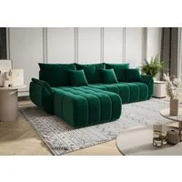 Luxusbetten24 Schlafsofa Designer Sofa Lenoa L in Samt, mit Stauraum und Schlaffunktion