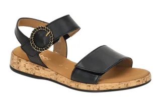 Gabor 82.734 Damen Sandalette schwarz Klettverschluss Wedge Keilabsatz