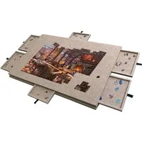 Jumpeak Puzzleunterlage Puzzlematte, 1000 Teile, Filz, Faltbar, 5 Farben, Puzzleaufbewahrung, Faltbar mit Klettverschluss – unfertige Puzzles sicher transportieren