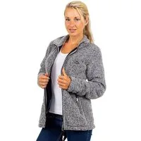 Reichstadt Fleecejacke Damen Regular Fit Flauschige Jacke Kuschelige 22RSW002 Extravagante Reißverschluss-Anhänger