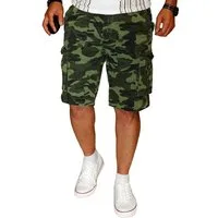 RMK Cargoshorts Herren Short Camouflage Bermuda kurze Hose Army Tarn Set aus 100% Baumwolle
