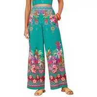 Love & Roses Stoffhose Love & Roses Hose mit geblümtem Placement-Print (1-tlg)