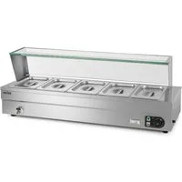 vertes Speisenwärmer Speisenwärmer Buffetwärmer Für Speisen Elektrisch 1500W aus Edelstahl, Inkl 5x 1/2 GN Behälter mit Deckel, 10L, 30-85°C