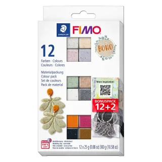 Fimo Effectfarben-Set "Boho", 12 Farben