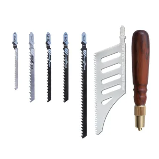 Mini Hand Saw Set Steel Blades Wood Handle Compact Curve Saw for Woodworking DIY Precision Cutting Detachable Metal Blad