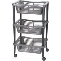 Spetebo Küchenwagen Roll Küchenwagen mit 3 Körben - 69 x 40 x 30 cm, Rollwagen Nischenwagen Regal rollbar - für Küche und Bad