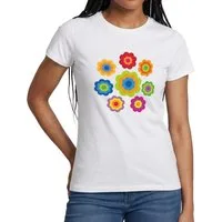 Spreadshirt T-Shirt 70er Jahre Hippie Flower Power Kostüm Blumen Fasching Frauen T-Shirt (1-tlg)