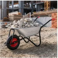 MAXCRAFT Schubkarre Bauschubkarre Luftbereifung 250 kg 100 L in Schwarz