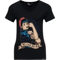 QueenKerosin Print-Shirt We can do it (1-tlg) mit großem Vintage Druck vorne