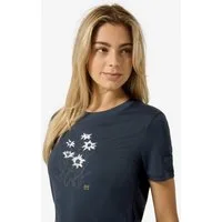 SUPER.NATURAL T-Shirt für Damen,nachhaltig, Merino mit Blumen-Motiv, atmungsaktiv