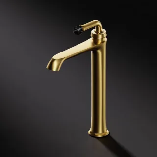 Steinberg Serie 355 Waschtisch-Einhebelmischer, Gold gebürstet / Nero Marquina 355 1700 BG